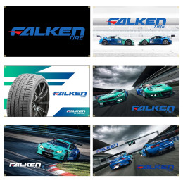 Флаг из шин Falkens 90x150 см, шины для гоночных автомобилей, баннер, украшение, гобелен, флаг
