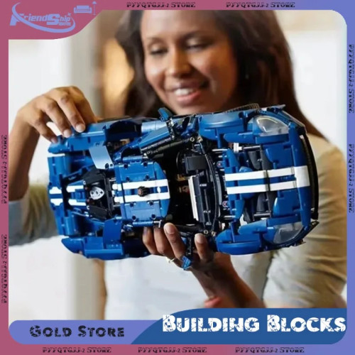 Технический MOC 42154 GT, спортивный автомобиль, строительные блоки, масштаб 1:12, сборка гоночного автомобиля, модель, кирпичи, игрушки для детей, взрослых, подарки