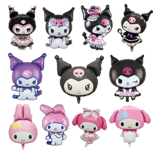 Мультфильм аниме Sanrio Kuromi Melody фольгированные шары для девочек с днем рождения, вечерние гелиевые шарики, украшение для душа