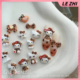 Лидер продаж 2024, леопардовый принт, Hellokitty, аксессуары для дизайна ногтей, очаровательные аксессуары, голова кошки, звезды, бабочка, любовь, сделай сам, украшение для ногтей ручной работы
