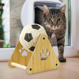 HempBall Cat Scratching Ball Board Стабильная треугольная структура Износостойкая помогает повреждаться домашними животными мебельми
