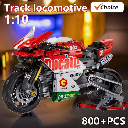 1:10 гонщик мотоцикл 800 + шт. набор строительных блоков MOC кирпичи модель мотоцикла DIY Рождественский подарок игрушка для мальчиков дети взрослые дети