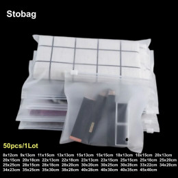 StoBag 50 шт., оптовая продажа, матовая упаковка для одежды, пакеты на молнии, пластиковый герметичный пакет для хранения носков, рубашек, многоразовый Органайзер
