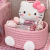 Японская кавайная корзина для хранения Hello Kitty, милая очаровательная коробка для хранения косметики в стиле Харадзюку, украшение для спальни, подарок на день рождения, розовый цвет