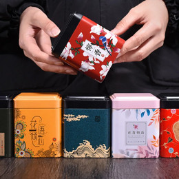 Мини-квадратная банка для чая, жестяная коробка, креативные универсальные банки, маленькие чайные банки, коробка для хранения зеленого чая с ароматом конфет
