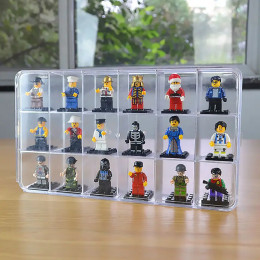 18-сетчатая акриловая витрина для хранения фигурок Lego, прозрачная акриловая подставка для фигурок, глухая коробка для ручной витрины