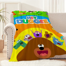 Милое одеяло с рисунком H-Hey D-Duggee, плюшевый ковер для дивана для гостиной, теплый офисный коврик для спальни, дня рождения, дома, путешествий, подарки для детей