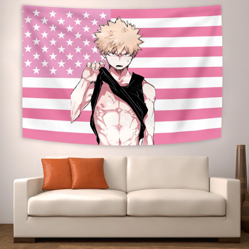 Японская анимация «Мой герой», Академии Bakugou Katsuki, аниме флаги, плакаты, Настенная картина, декор комнаты, баннер для декорирования дома