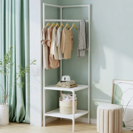 Угловая вешалка для шляп, многофункциональная многослойная напольная угловая вешалка, съемная съемная металлическая полка для хранения одежды
