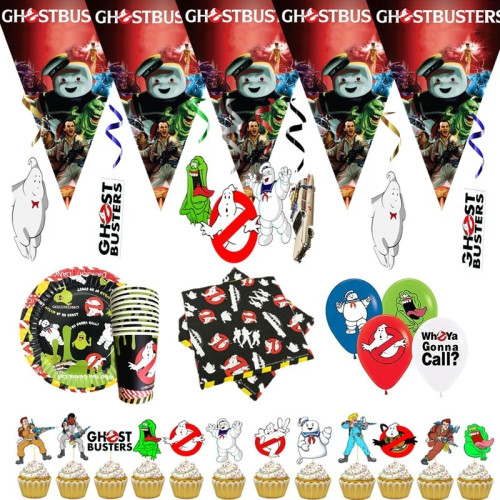 Воздушный шар Ghostbuster, топпер для торта, украшения для дня рождения, одноразовая посуда, чашки, тарелки, баннеры, товары для детского праздника, игрушка