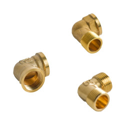 1/8"1/4"3/8"1/2"3/4"BSP Женский Мужской 90-градусный коленчатый фитинг из кованой латуни под прямым углом для топлива, газа, воды, меди