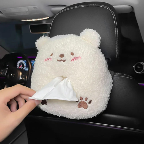 Автомобильная коробка для салфеток, милый плюшевый держатель для животных, портативный ящик, автомобильный подлокотник для заднего сиденья, коробка для салфеток, сумка
