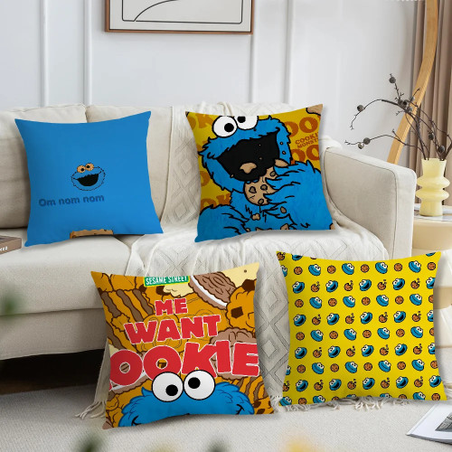 Cartoon C-Cookies Monster Pillow Case Living Room Headboard Bedroom Office Cushion Cushion Sofa Nap Time