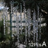 12 шт., рождественская прозрачная имитация льда, рождественская елка, подвесное украшение, искусственная сосулька, зимняя вечеринка, новогодний домашний декор, товары Navidad