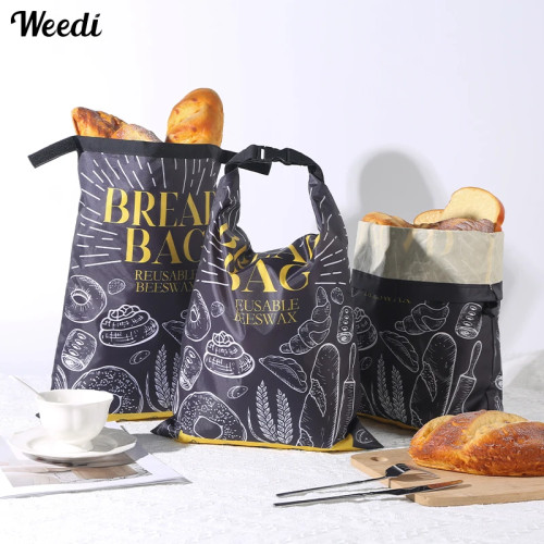 Weedi Fresh Keeping Пакетик для хлеба из пчелиного воска с застежкой-молнией Многоразовые пакеты для хлеба Экологически чистый большой многоразовый пакет для еды из пчелиного воска