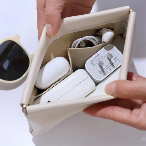 Сумка для хранения кабеля для передачи данных, сумка для переноски проводных наушников с автоматическим закрытием, портативная цифровая мини-сумка для зарядного устройства