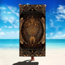 Пляжное полотенце Viking Tree of Life: уникальный дизайн для стильных пляжных дней. Подходит для полотенец, банных полотенец, пляжных полотенец.