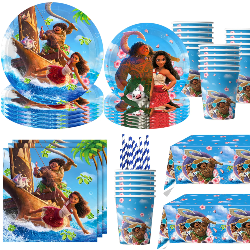 Disney Moana Party одноразовые тематические принадлежности набор посуды чашки тарелки салфетки детский душ детские украшения для дня рождения