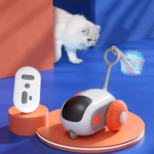 Умная игрушка для кошек, автоматический движущийся игрушечный автомобиль с дистанционным управлением для кошек и собак, интерактивная игра принадлежности для тренировки животных