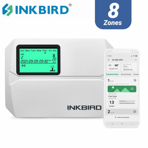Умный пульт INKBIRD, устройство для контроля орошения дома и улицы, 8 зон, Wi-Fi, таймер, бесплатное приложение, монитор, защита от дождя