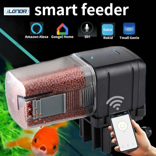 Автоматическая кормушка для аквариума с таймером/Wi-Fi, беспроводное приложение для смартфона, интеллектуальный динамик, голосовой пульт дистанционного управления, кормление рыбы