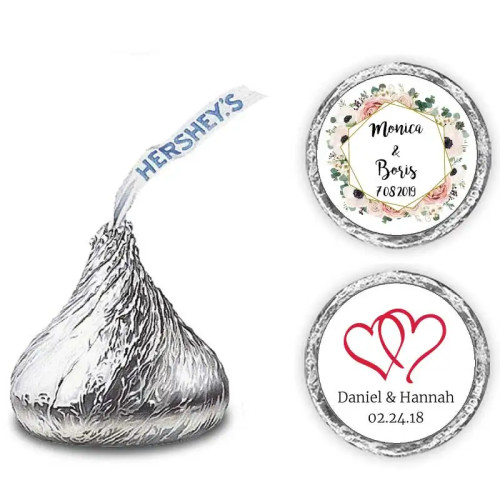 0,75/2 см, 200 шт., индивидуальные поцелуи Hershey's, свадебные наклейки, наклейки на сувениры, шоколад, день рождения, Baby Shower, наклейки