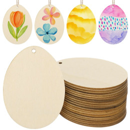 20 шт. деревянные подвески в виде кролика и цыпленка, креативное подвесное украшение в виде яйца для 2024 года, пасхальное украшение для дома, вечеринки, сделай сам, живопись, подарки, поставка