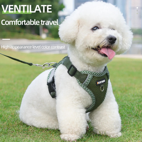 Дышащая светоотражающая шлейка для собак для маленьких и средних собак, кошек, удобный регулируемый жилет с рисунком и поводком для домашних животных