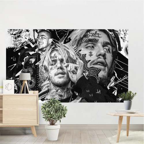 Lil Peep Рэпер Гобелен Настенный Тапиз 3D Печать Ковер Мода Искусство Богемный Ветер Хиппи Декор Спальни