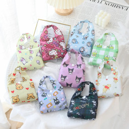 Sanrio Hello Kitty Kuromi сетчатая экологически чистая сумка, повседневная складная водонепроницаемая сумка для покупок с принтом, многоразовая сумка для покупок