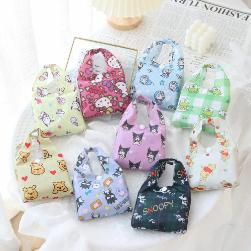 Sanrio Hello Kitty Kuromi сетчатая экологически чистая сумка, повседневная складная водонепроницаемая сумка для покупок с принтом, многоразовая сумка для покупок