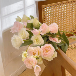 Искусственные цветы Lisianthus, искусственная Свадебная Цветочная искусственная фотография гостиной