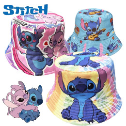Летняя панама с защитой от солнца Disney Stitch для мальчиков и девочек, модная панама в стиле хип-хоп Gorros, детская походная рыбацкая дорожная шляпа
