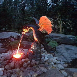 Прецизионное литье, огнеупорная скульптура дракона, водный плащ, полимерный фонтан, маджестическая скульптура дракона, украшение для дома и сада
