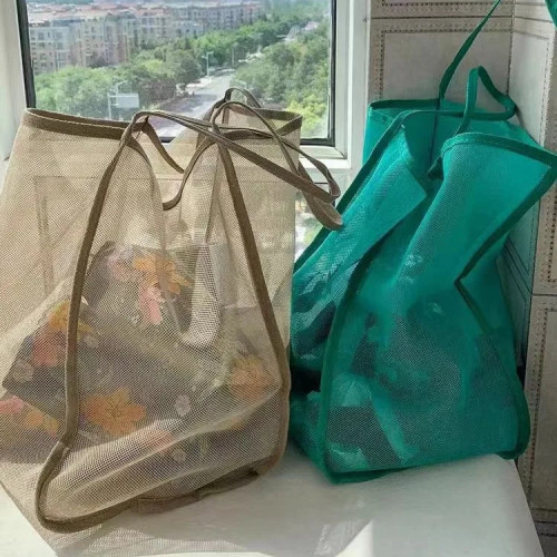 1 шт., прозрачная сетчатая сумка на плечо, выдолбленная пляжная сумка для плавания и купания, большая вместительная сетчатая сумка для хранения