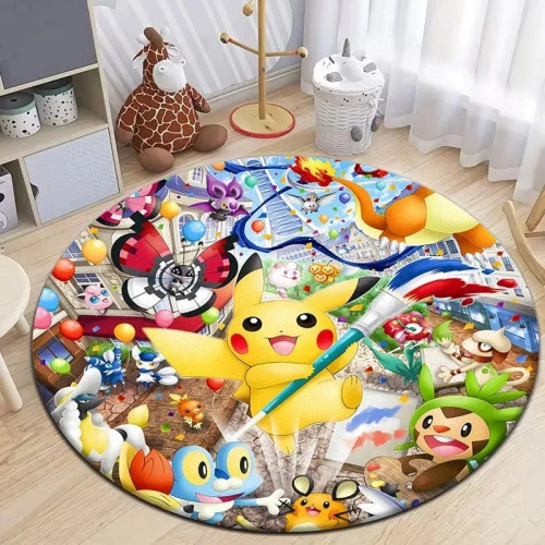 MINISO Gengar Pokemon Pixel мультфильм Ectoplasma игра круглый ковер ковер для спальни украшение гостиной, домашний декор напольный коврик