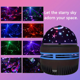 Светодиодная лампа звездного неба, источник питания USB, вращающиеся ночные огни, проектор галактики, мини-вечеринка, день рождения, танцы, дискотека, сценический домашний декор