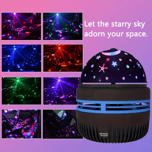 Светодиодная лампа звездного неба, источник питания USB, вращающиеся ночные огни, проектор галактики, мини-вечеринка, день рождения, танцы, дискотека, сценический домашний декор