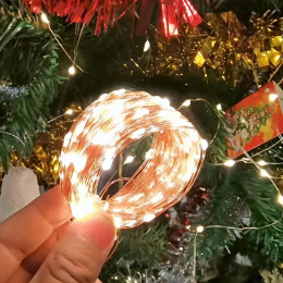 YzzKoo USB светодиодные гирлянды из медной серебряной проволоки, гирлянда, водонепроницаемые светодиодные гирлянды для украшения рождественской свадьбы, вечеринки
