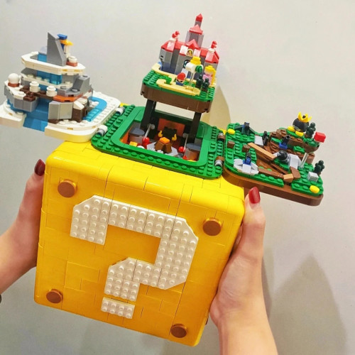 MOC 2064 шт., игра с вопросительным знаком, модульные строительные блоки, игрушки для мальчиков и девочек, комплект, модель для взрослых, кирпичи, рождественский фестиваль, вечерние подарки