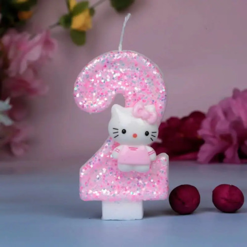 1 шт., милые цифровые свечи Sanrio «Hello Kitty», креативные кавайные мультяшные узоры, украшения для вечеринки, аксессуары для торта на день рождения
