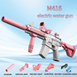 Летний электрический автоматический водяной пистолет M416, бассейн, вода, пляж, уличная игрушка для мальчиков и девочек, детский подарок на день рождения