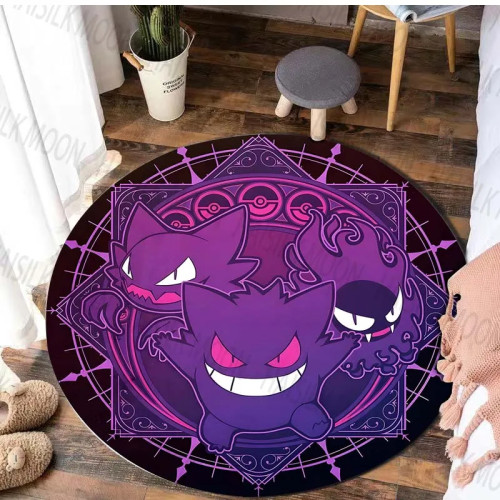 Круглый ковер с принтом Game Pokémon Gengar, ковер для спальни, гостиной, коврик для двери, пикника, диван-стол, домашний декор, коврик для пола