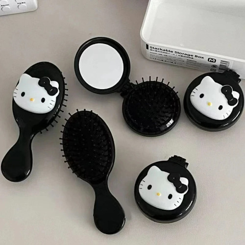 Kawaii расческа на воздушной подушке аниме Sanrio мультфильм Китти кошка кукла девушка сердце милая портативная расческа подарок для девочки инструмент для укладки