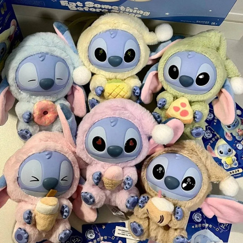 Новый Miniso Disney Stitch Eat Some Thing Before Sleep Series Виниловая слепая коробка Сумка Подвеска Милая кукла Таинственная коробка Игрушка Подарок для взрослых