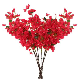 Один шелковый стебель Bougainvillea, искусственный стебель Bougainvillea Spectabilis, ветки цветов деревьев для свадебной цветочной композиции