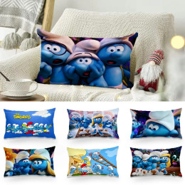 Hot S-Smurfses Double-sided Printing Rectangle Pillow Case Bedside Pillowcase Sofa Cushion S-Seasons Cover Room Home Decoration