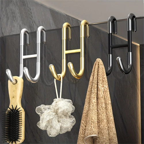 Крючки для душевой двери Крючки для ванной комнаты из нержавеющей стали без дрели Безрамные стеклянные дверные крючки для душевых полотенец Крючки для шариков для ванны Крючки для стеклоочистителя для душа
