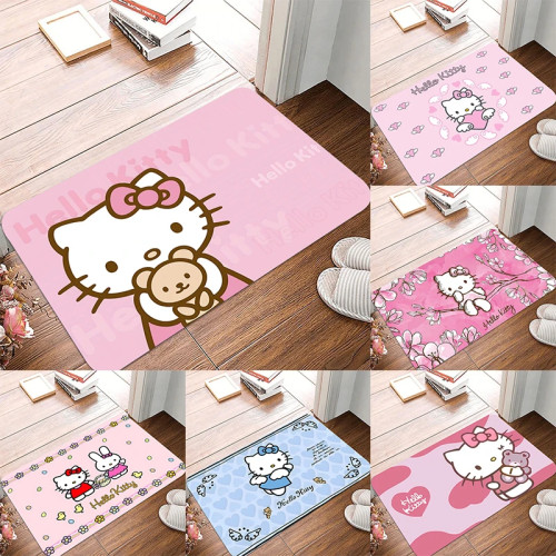 MINISO Kawaii Hello Kittys Коврик для двери, машинная стирка, нескользящий ковер, ковер для гостиной, коврик для спальни, входной напольный коврик