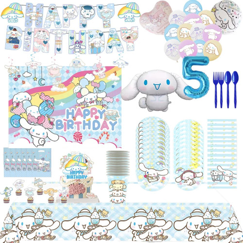 Cinnamoroll собака тема украшение для дня рождения посуда воздушный шар фон торт Топпер товары для дня рождения детский душ
